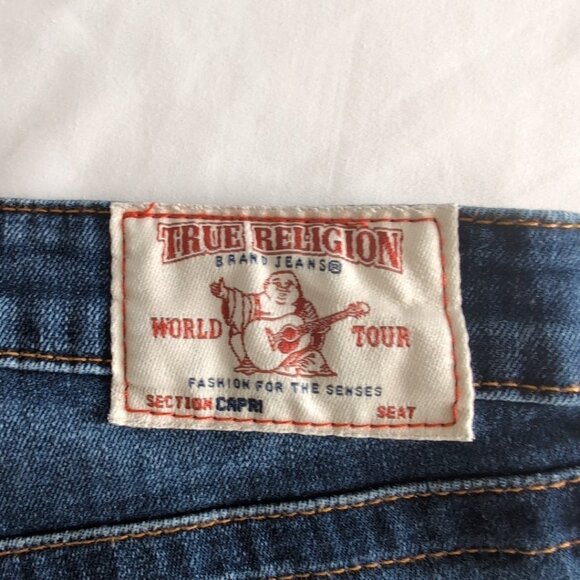 Vintage Y2K Women's True Religion Blue Jeans Denim Contrast Stitching, Size 28 - Picture 5 of 9